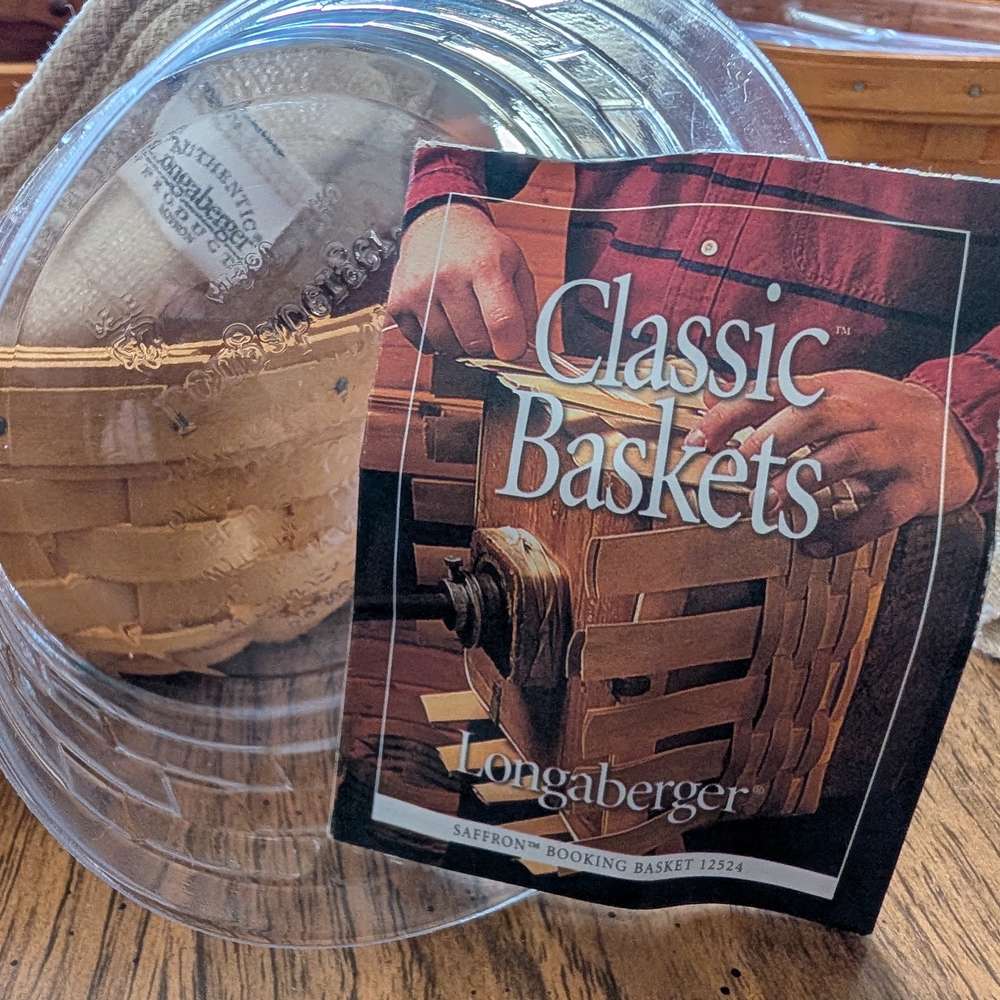 MAKE AN OFFER, Please! Longaberger Saffron Basket with Leather Handles - Picture 3 of 6